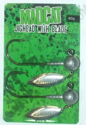 TESTINE PIOMBATE DA SILURO - MADCAT JIGHEAD WITH BLADE - CONFEZIONE DA 2 PZ