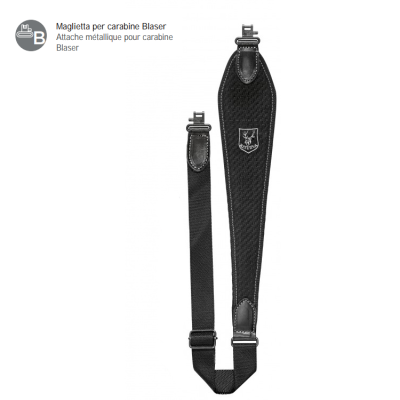 Tracolla per carabina Blaser in pelle effetto carbonio - Riserva